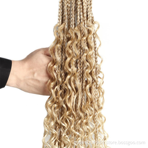 Goddess Box Senegal Twist Braids with Curly Ends Crochet Bohemian Braids Hair Hair Extensions Synthetic Braiding